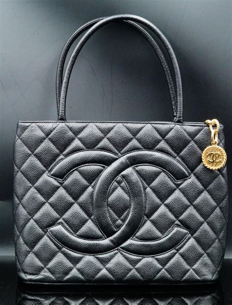 chanel black quilted caviar leather medallion tote bag|Best 25+ Deals for Chanel Black Caviar Medallion Tote .